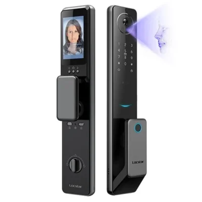 Serrure connectée intelligente Locstar avec reconnaissance faciale, clavier numérique et lecteur d'empreintes digitales