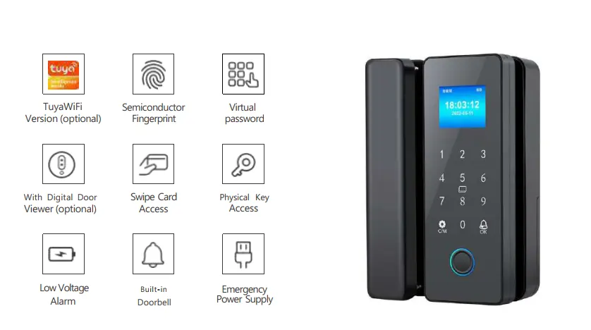 Fiche technique serrure intelligente G008 spécifications complètes