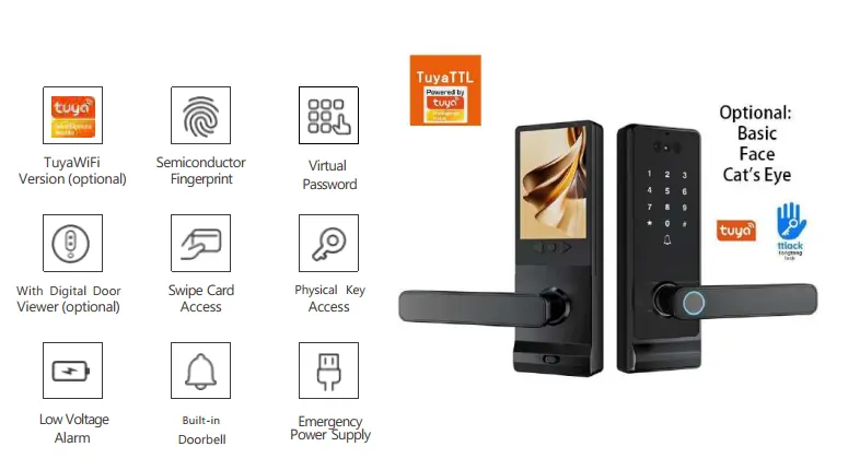 Fiche technique serrure connectée H006 caractéristiques détaillées