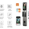 Serrure intelligente F012s Tuya WiFi avec reconnaissance faciale 3D, visiophone intégré, sonnette, empreinte digitale et contrôle smartphone – Smart Lock connectée