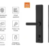 Serrure semi-automatique S003 Tuya TTL noire ultra-slim avec empreinte semiconducteur, sonnette intégrée, alarme basse tension, visiophone numérique, alimentation secours et contrôle smartphone WiFi