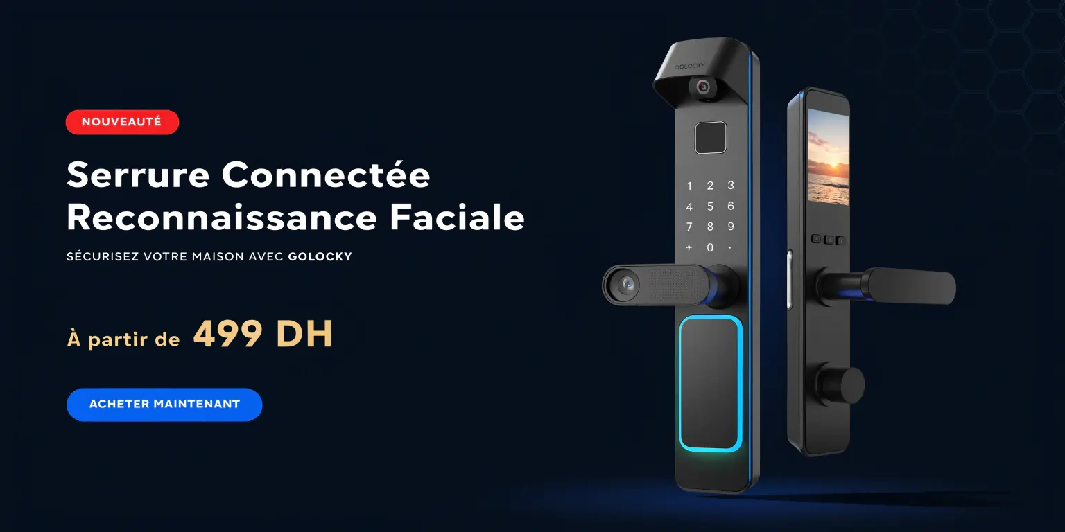 Serrure porte en verre G010 Golocky avec reconnaissance faciale biométrique, clavier tactile et empreinte digitale – smart lock pour vitrine et bureau