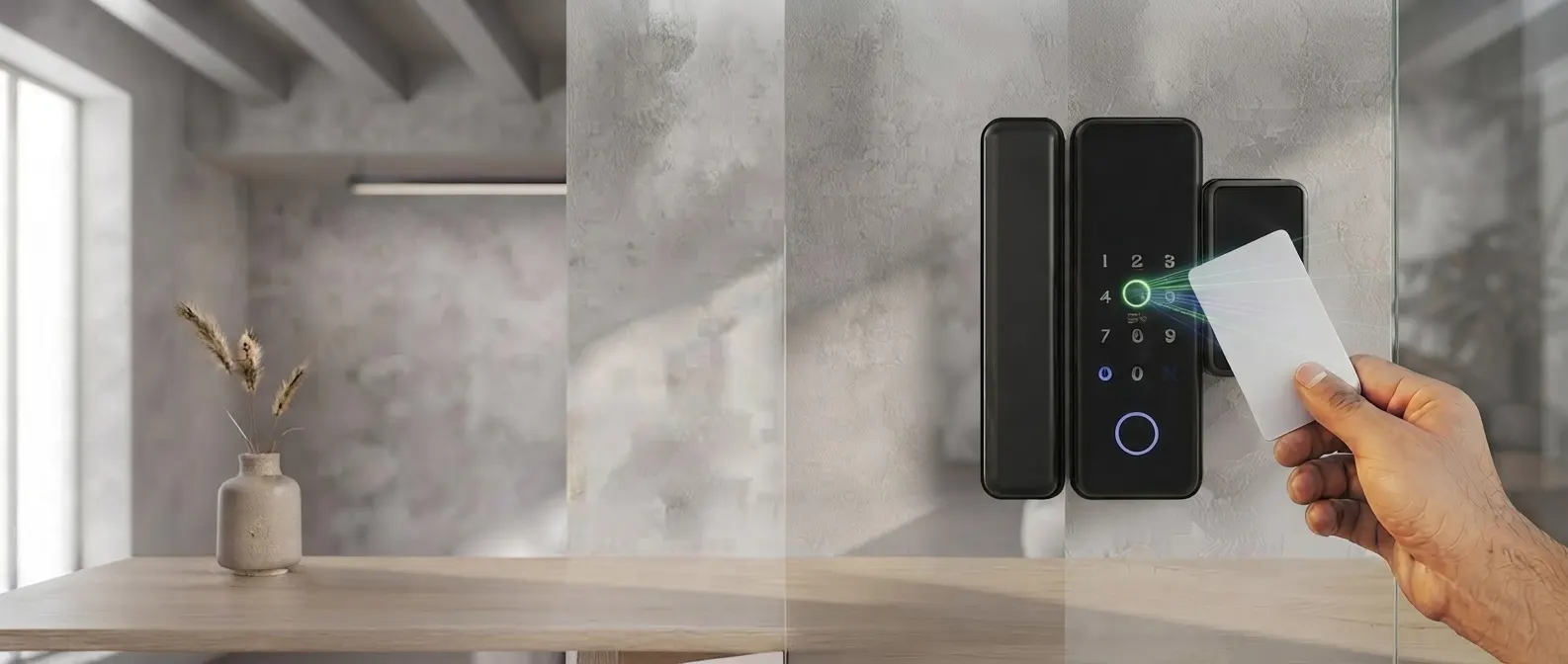 Poignée de porte connectée et boîtier de serrure intelligent Bluetooth Golocky pour gestion d'accès.