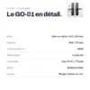 Fiche technique de la serrure connectée à empreinte GoLocky GO-01 : porte bois ou métal, 40 à 120 mm, panneau 345 × 72 mm, corps de serrure 6068