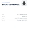 Fiche technique de la serrure connectée à empreinte GoLocky GO-03 : porte bois ou métal, 40 à 120 mm, panneau 357 × 70 mm, partage d'un code à usage unique