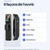 GoLocky GO-05 : serrure connectée avec 6 méthodes d'ouverture (visage, empreinte, code, carte / badge, application, clé de secours)