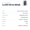 Fiche technique de la serrure connectée GoLocky GO-05 : porte bois ou métal, 40 à 120 mm, panneau 425 × 69 mm, corps de serrure compatible tout corps