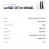 Fiche technique de la serrure connectée GoLocky GO-07 : porte bois ou métal, 40 à 120 mm, panneau 425 × 69 mm, corps de serrure 6068