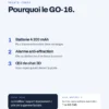 Points forts de la serrure connectée GoLocky GO-16 : batterie 4 200 mAh, alarme anti-effraction, œil de chat 3D