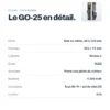 Fiche technique de la serrure connectée GoLocky GO-25 : porte bois ou métal, 40 à 120 mm, panneau 425 × 71 mm, cylindre niveau C
