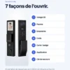 GoLocky GO-61 : serrure connectée avec 7 méthodes d'ouverture (visage 3D, paume, empreinte, code, carte / badge, application, clé de secours)