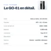 Fiche technique de la serrure connectée GoLocky GO-61 : porte bois ou métal, 38 à 60 mm, panneau 407 × 35 × 45 mm, corps de serrure 3585 / 4585