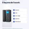 GoLocky GO-V08 : serrure connectée pour porte en verre avec 5 méthodes d'ouverture (empreinte, code, carte / badge, application, clé de secours)