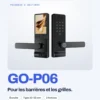 Poignée connectée GoLocky GO-P06 — pour les barrières et les grilles (étanche, tiges 35–55 mm, 3 finitions)