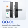 Serrure connectée à empreinte GoLocky GO-01 — la seule finition rouge antique (rouge antique, alarme batterie, TTLock)