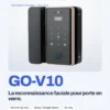 Serrure connectée pour porte en verre GoLocky GO-V10 à reconnaissance faciale (verre 8–12 mm, Alexa / Google Home, or rose)